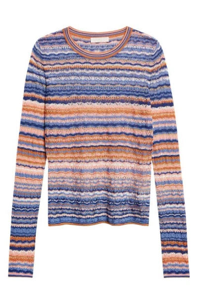Ulla Johnson Lunaire Stripe Pointelle Knit Top In Multi