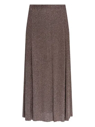 Ulla Johnson Lurex Midi Skirt In Brown