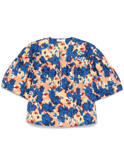 Ulla Johnson Luz Blouse In Orange