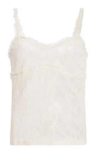 Ulla Johnson Luz Sleeveless Lace Cami Top In White