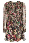 Ulla Johnson Lya Floral Silk Mini Dress In Csmc Cosmic