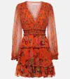 ULLA JOHNSON LYA FLORAL SILK MINIDRESS