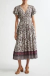 Ulla Johnson Lyria Floral Cotton Blend Midi Dress In Cosmos
