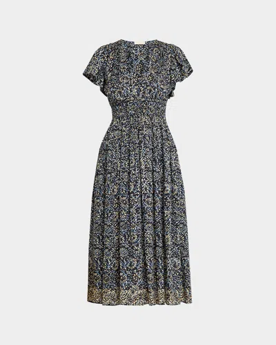 Ulla Johnson Lyria Printed Cotton Midi Dress In Black