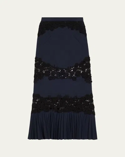 Ulla Johnson Madeline Crochet Knit Maxi Skirt In Blue