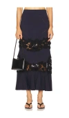 Ulla Johnson Madeline Crochet-paneled Ribbed-knit Maxi Skirt In Purple