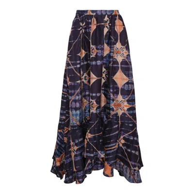 Ulla Johnson Mae High Low Skirt In Blue