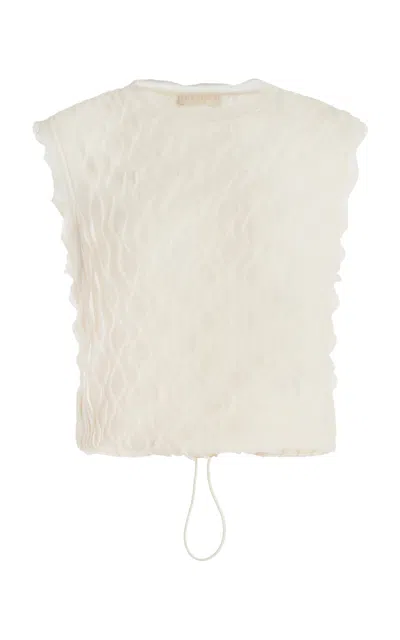 Ulla Johnson Maelys Textured Cotton-blend Top In White