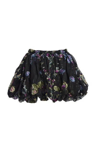 Ulla Johnson Maeve Silk-blend Bubble Mini Skirt In Black