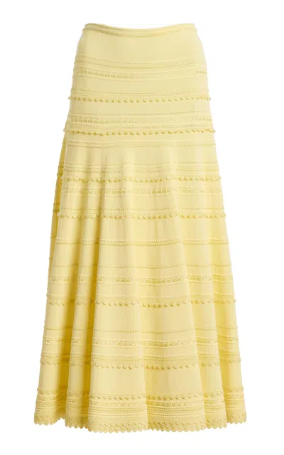 Ulla Johnson Maggie Knit Midi Skirt In Yellow
