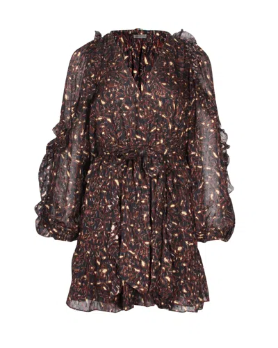 Ulla Johnson Maita Printed Mini Dress In Multicolor Silk In Black