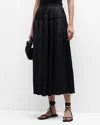 Ulla Johnson Malia Pleated Drawstring Maxi Skirt In Black