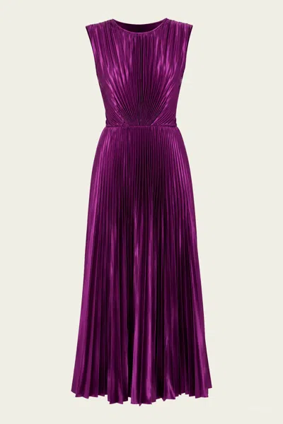 Ulla Johnson Malin Sleeveless Satin Dress In Amaranth In Purple