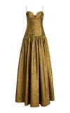 Ulla Johnson Manet Metallic Drop Waist Gown In Gold