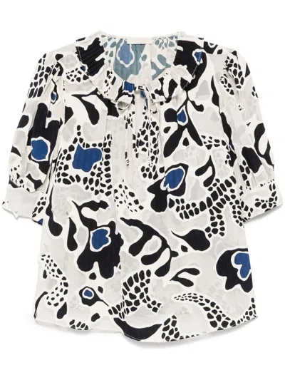 Ulla Johnson Marcela Top In White/black