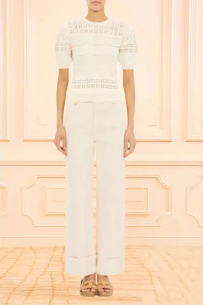 Ulla Johnson Marcelena Eyelet Knit Top In Cowrie In Neutral