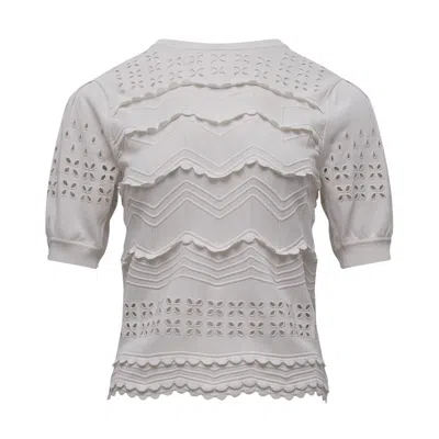 Ulla Johnson Marcelena Eyelet Knit Top In White