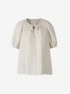 Ulla Johnson Astra Short Puff-sleeve Top In Beige