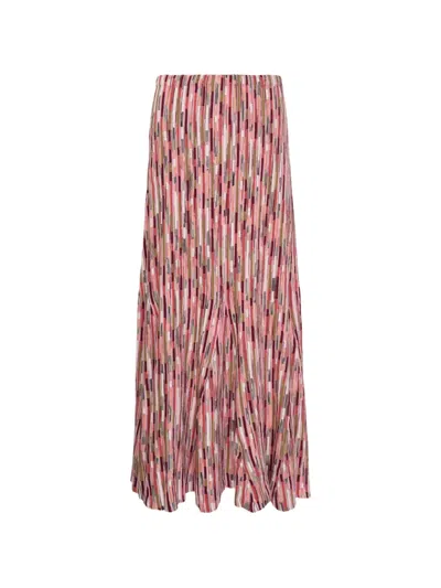 Ulla Johnson Marceline Multicolor Long Skirt In Pink