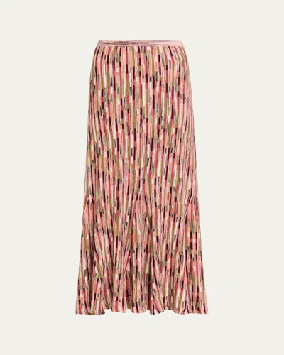 ULLA JOHNSON MARCELINE SPACE-DYED KNIT MIDI SKIRT