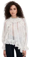 Ulla Johnson Marcella Asymmetrical Long Sleeve Blouse Pristine In White
