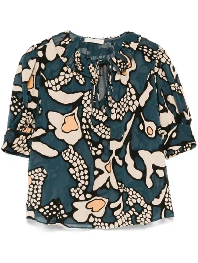 Ulla Johnson Marcella Blouse In Blue