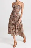 Ulla Johnson Marcella Midi Halter Dress In Wheat Flower In Brown