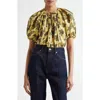 Ulla Johnson Marcelena Floral Puff-sleeve Top