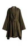 Ulla Johnson Margaux Belted Cotton-twill Coat In Green