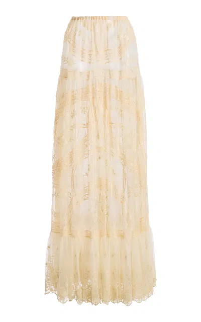 Ulla Johnson Margherite Lace Maxi Skirt In Brown