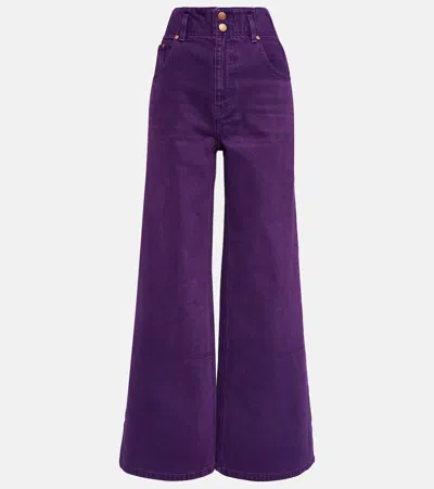 Ulla Johnson Margot High-rise Wide-leg Jeans In Cassis Wash