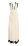 Ulla Johnson Maguerite Lace Trim Silk Gown In Ivory