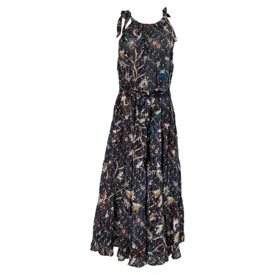 Ulla Johnson Mariam Floral Tie-strap Midi-dress In Multicolor Cotton