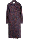 Ulla Johnson Marianna Animal-patterned Wool-blend Coat In Blue