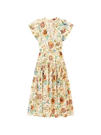 Ulla Johnson Marin Cotton Midi Dress Abalone In Multi