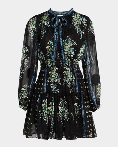 Ulla Johnson Maris Necktie Long-sleeve Mini Dress