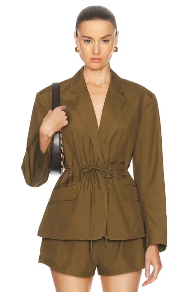 Ulla Johnson Marisol Cinched Cotton Jacket In Green