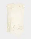 Ulla Johnson Marlis Lace Embroidered Top In Pristine