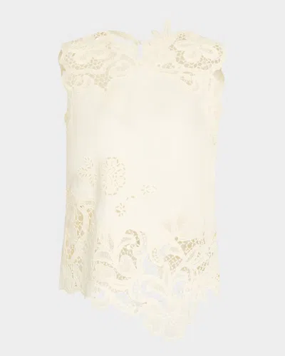Ulla Johnson Marlis Lace Embroidered Top In Pristine