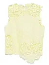 Ulla Johnson Marlis Guipure Lace-paneled Linen Top In Yellow