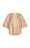 Ulla Johnson Marlo Ribbon-embroidered Silk Top In Neutral