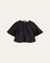 Ulla Johnson Marlo Textured Silk Blouse In Noir