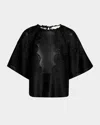 Ulla Johnson Marlo Textured Silk Blouse In Noir