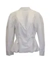 Ulla Johnson Marras Peplum Jacket In White Cotton Linen In White