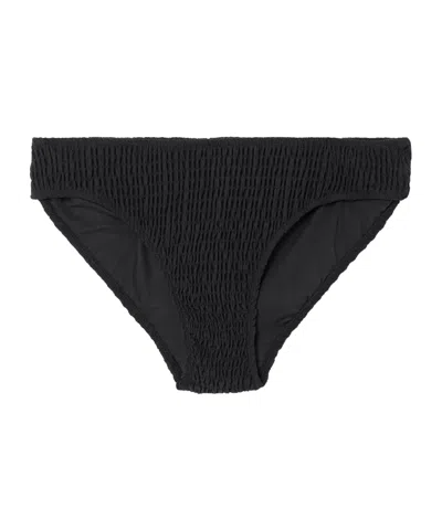 Ulla Johnson Marseille Smocked Bikini Briefs In Black