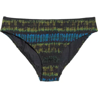 Ulla Johnson Marseille Tie Dye Smocked Bikini Bottoms In Blue