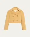 Ulla Johnson Marta Cropped Double-faced Wool Coat In Yellow