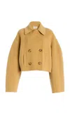 Ulla Johnson Marta Double Faced Wool Cropped Coat In Yellow