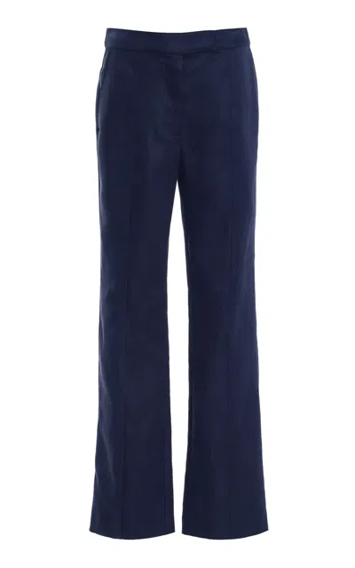 Ulla Johnson Marte Suiting Straight-leg Pants In Navy
