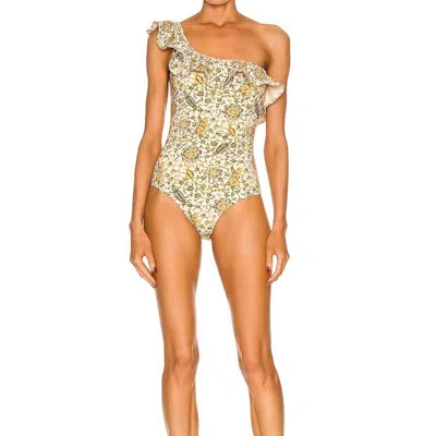 Ulla Johnson Martina Maillot Ruffled One Piece In Yellow